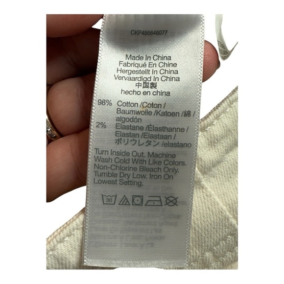 Madewell Tapered Denim Trousers Vintage Ivory Relaxed High Waist US 23 NWT - Picture 6 of 14